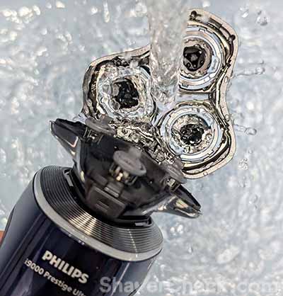 Rinsing the i9000 Prestige Ultra with water.