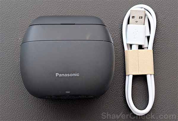 The Panasonic Palm and included USB-A charging cable.