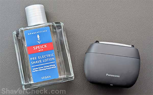 The Panasonic Arc 5 Palm works great with a pre-shave lotion.
