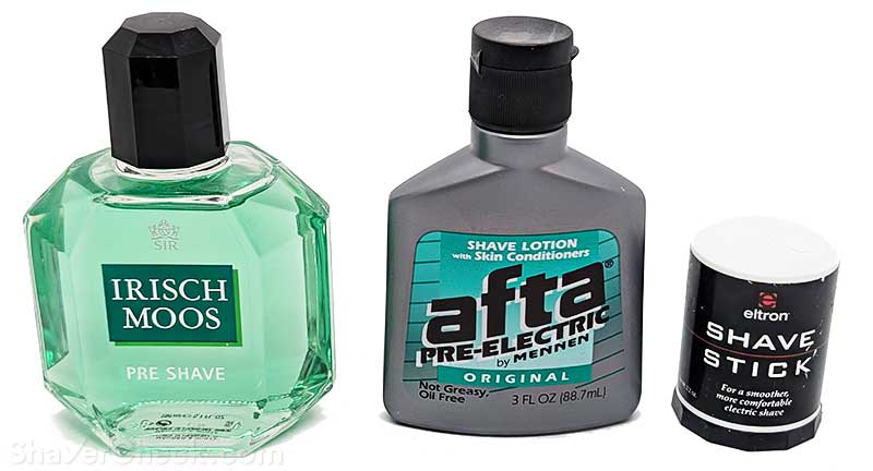 Different types of electric pre-shaves.