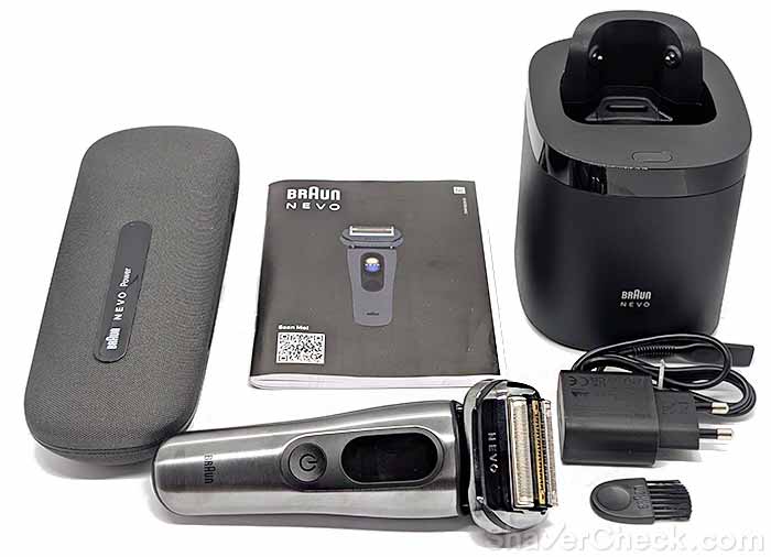 The accessories included with the Braun Nevo 17010C.