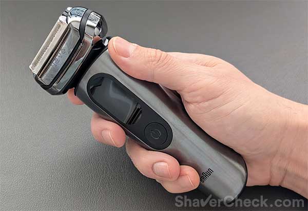 The Braun Nevo held in hand.