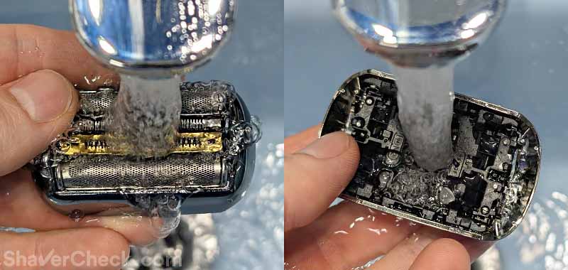 Rinsing the cassette.