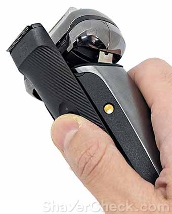Using the Nevo hair trimmer.