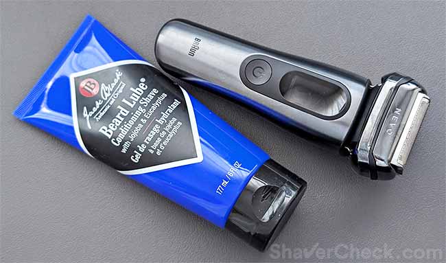 Wet shaving with the Braun Nevo.